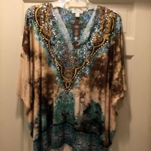 Beautiful Sequin Caftan Top Boho